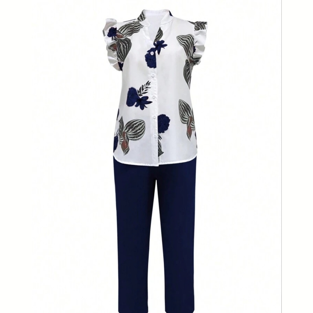 Navy Blue Women's 2 Piece Outfit - Picture 3 of 4